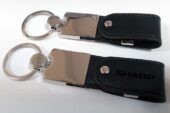 USB-Stick Metall mit Ledereinsatz