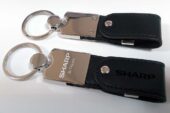 USB-Stick Metall mit Ledereinsatz