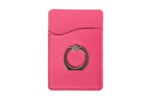 Karten Halterung mit Ring selbstklebend für Handy aus Leder