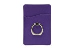 Karten Halterung mit Ring selbstklebend für Handy aus Leder