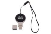 Metall-USB-Stick mit LED-Beleuchtung in rundem Design.