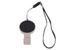Metall-USB-Stick mit LED-Beleuchtung in rundem Design.