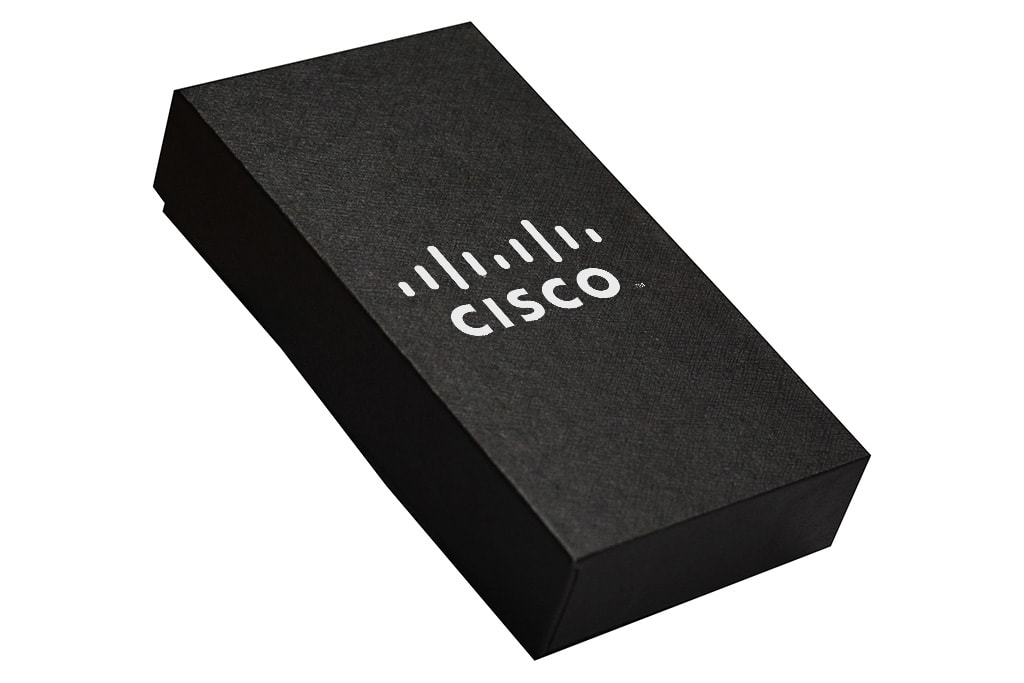 Metall-USB-Stick mit LED-Beleuchtung in rundem Design.