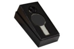 Metall-USB-Stick mit LED-Beleuchtung in rundem Design.
