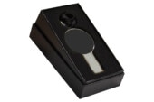 Metall-USB-Stick mit LED-Beleuchtung in rundem Design.