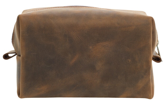 Leder Make-up & Rasier Tasche