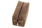 Leder Make-up & Rasier Tasche