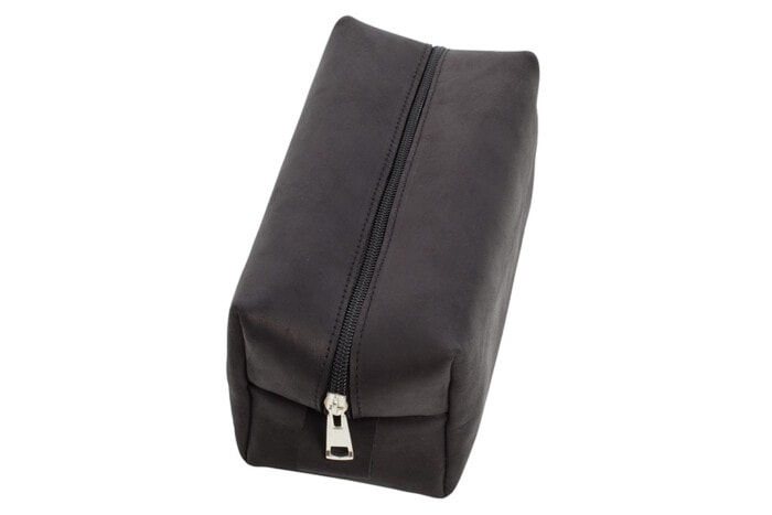 Leder Make-up & Rasier Tasche