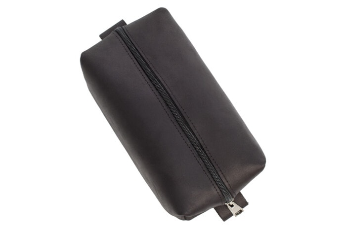 Leder Make-up & Rasier Tasche