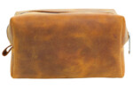 Leder Make-up & Rasier Tasche