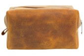 Leder Make-up & Rasier Tasche