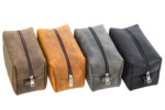 Leder Make-up & Rasier Tasche