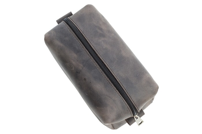 Leder Make-up & Rasier Tasche