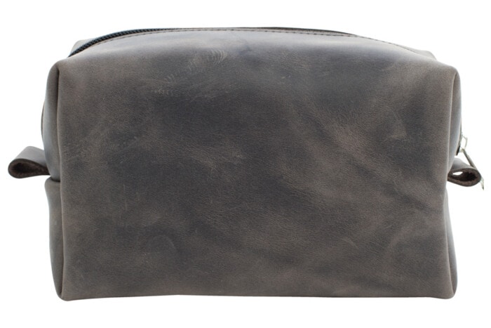 Leder Make-up & Rasier Tasche