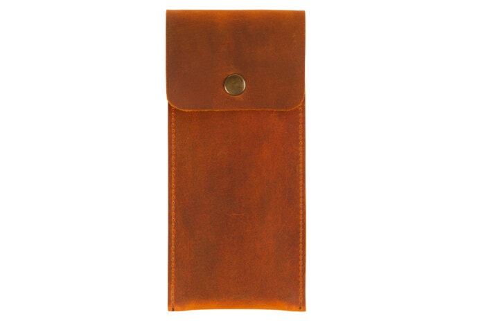 Leder Federmäppchen mit Druckknopf