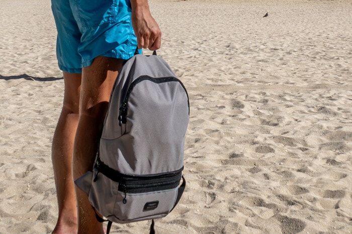 Faltbarer Rucksack und Schultertasche