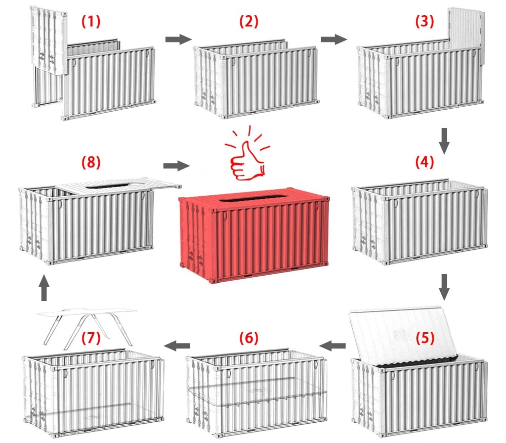 Containerförmiger Serviettenhalter