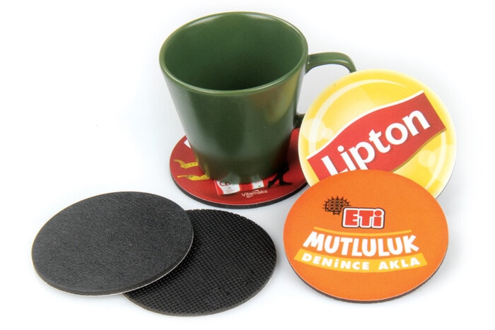 personalisierter untersetzer mit logo