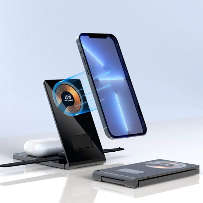 Kabellose 3-in-1-Ladestation mit MagSafe 15W