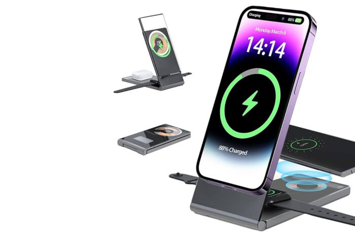 Kabellose 3-in-1-Ladestation mit MagSafe 15W