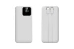 10.000 mAh Powerbank mit integrierten USB-C- & Lightning-Kabeln