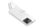 10.000 mAh Powerbank mit integrierten USB-C- & Lightning-Kabeln