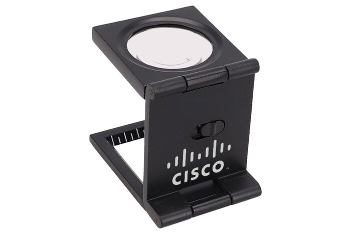 10X Klappbare Metall-Lupe mit 2 LEDs und Skala