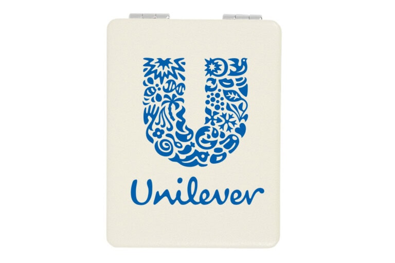 Rechteckiger Taschenspiegel mit Kunstleder