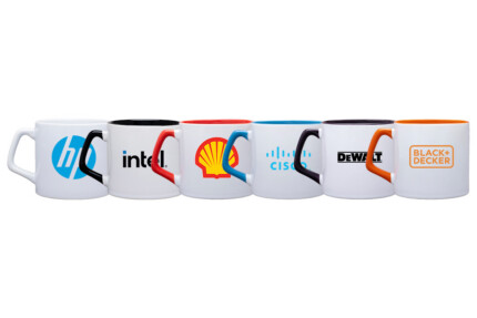 Porzellan-Kaffeetasse mit komfortablem Henkel