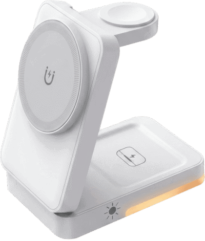 3-in-1 Induktive Faltbare Ladestation mit LED-Licht