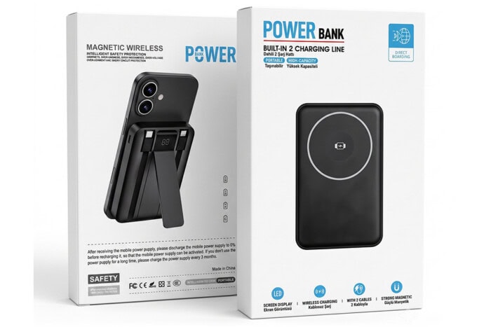 10.000 mAh MagSafe Powerbank mit Handyhalterung und Uhrenladegerät